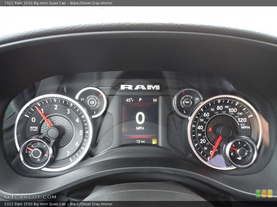 Black/Diesel Gray Interior Gauges for the 2022 Ram 1500 Big Horn Quad Cab #143886762