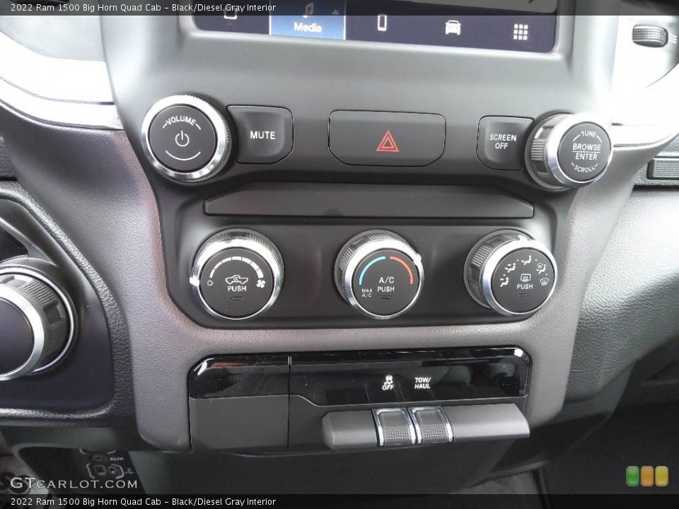 Black/Diesel Gray Interior Controls for the 2022 Ram 1500 Big Horn Quad Cab #143886870