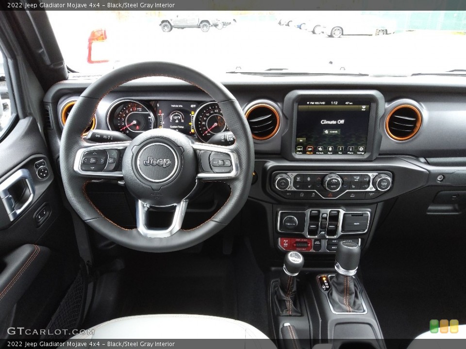 Black/Steel Gray Interior Dashboard for the 2022 Jeep Gladiator Mojave 4x4 #143887557