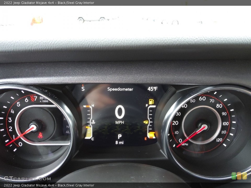 Black/Steel Gray Interior Gauges for the 2022 Jeep Gladiator Mojave 4x4 #143887644