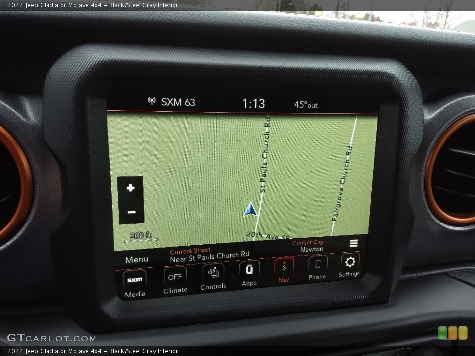 Black/Steel Gray Interior Navigation for the 2022 Jeep Gladiator Mojave 4x4 #143887725