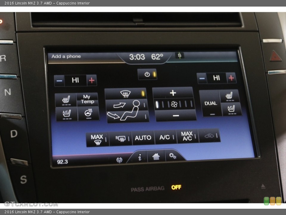 Cappuccino Interior Controls for the 2016 Lincoln MKZ 3.7 AWD #143893697