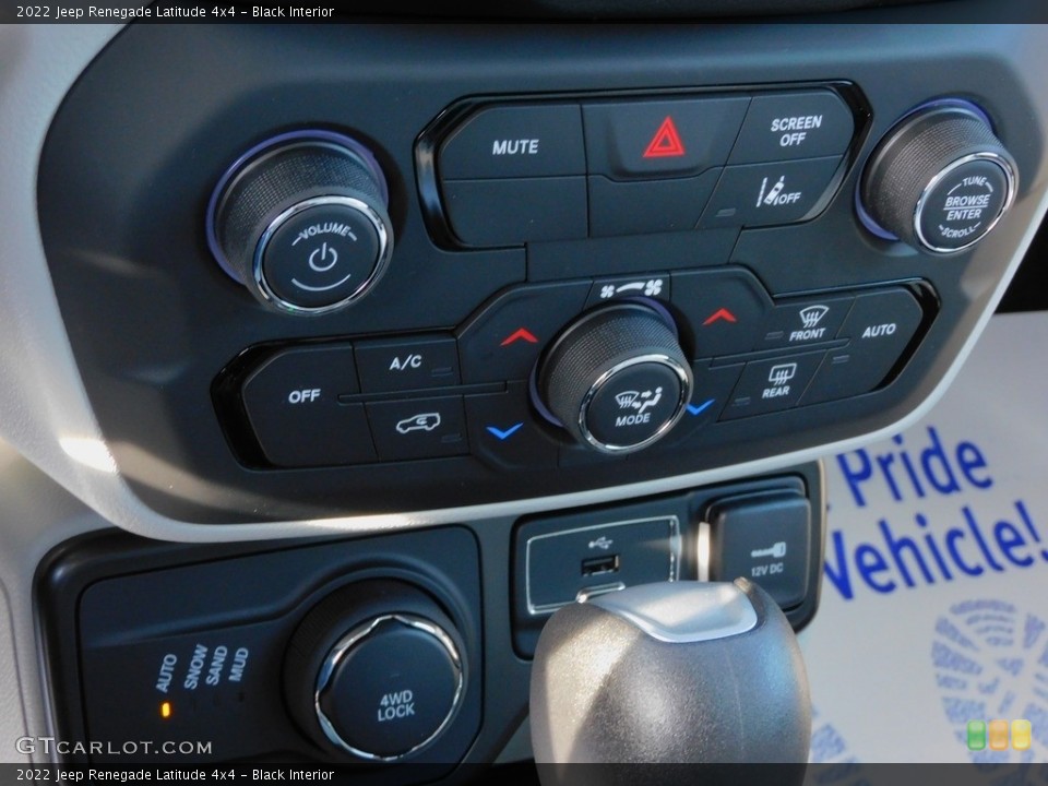 Black Interior Controls for the 2022 Jeep Renegade Latitude 4x4 #143893835