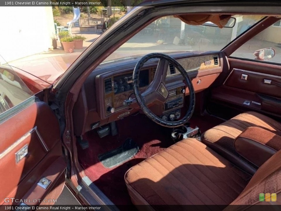 Maroon Interior Front Seat for the 1981 Chevrolet El Camino Royal Knight #143898749
