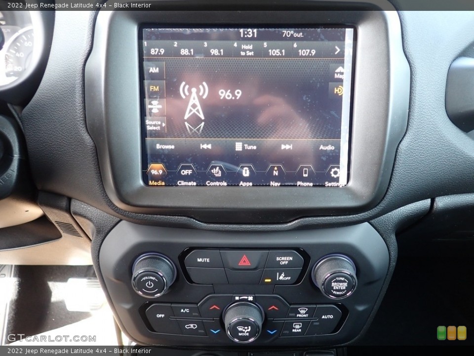 Black Interior Controls for the 2022 Jeep Renegade Latitude 4x4 #143905230