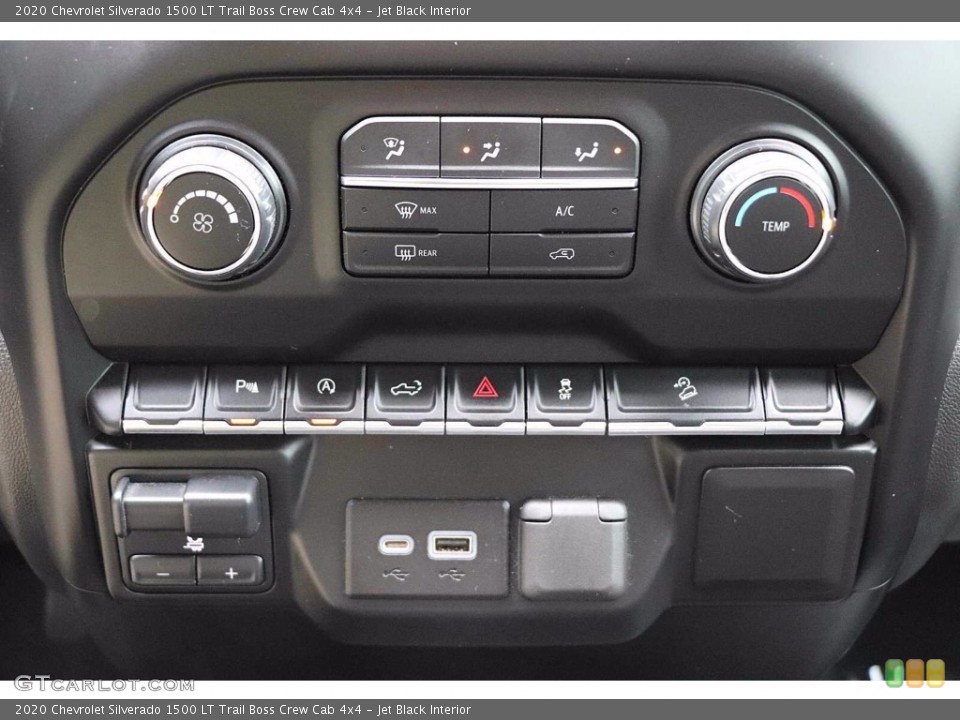 Jet Black Interior Controls for the 2020 Chevrolet Silverado 1500 LT Trail Boss Crew Cab 4x4 #143915612
