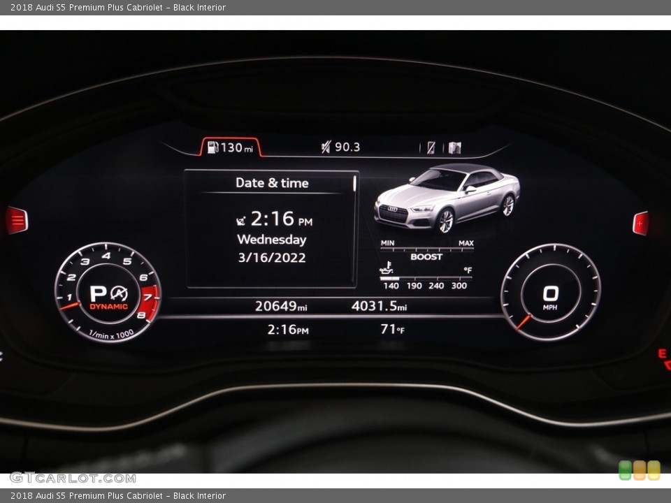 Black Interior Gauges for the 2018 Audi S5 Premium Plus Cabriolet #143921858
