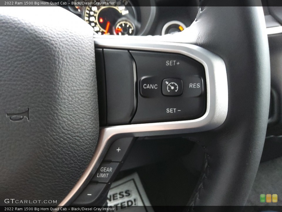 Black/Diesel Gray Interior Steering Wheel for the 2022 Ram 1500 Big Horn Quad Cab #143922107