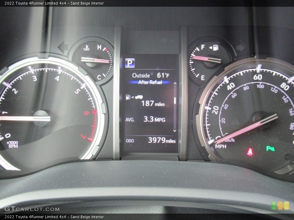 Sand Beige Interior Gauges for the 2022 Toyota 4Runner Limited 4x4 #143923889