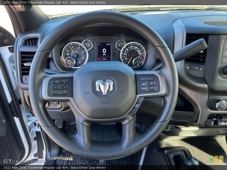 Black/Diesel Gray Interior Steering Wheel for the 2022 Ram 3500 Tradesman Regular Cab 4x4 #143933353