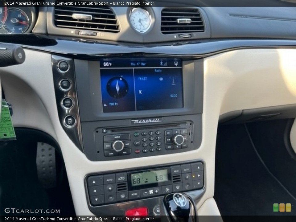 Bianco Pregiato Interior Controls for the 2014 Maserati GranTurismo Convertible GranCabrio Sport #143936823