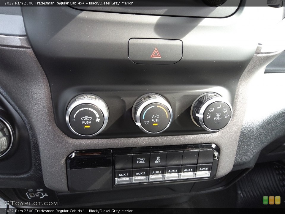 Black/Diesel Gray Interior Controls for the 2022 Ram 2500 Tradesman Regular Cab 4x4 #143939022