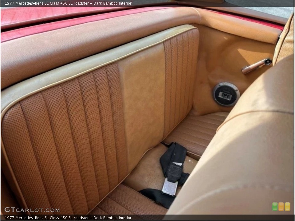 Dark Bamboo Interior Rear Seat for the 1977 Mercedes-Benz SL Class 450 SL roadster #143939448
