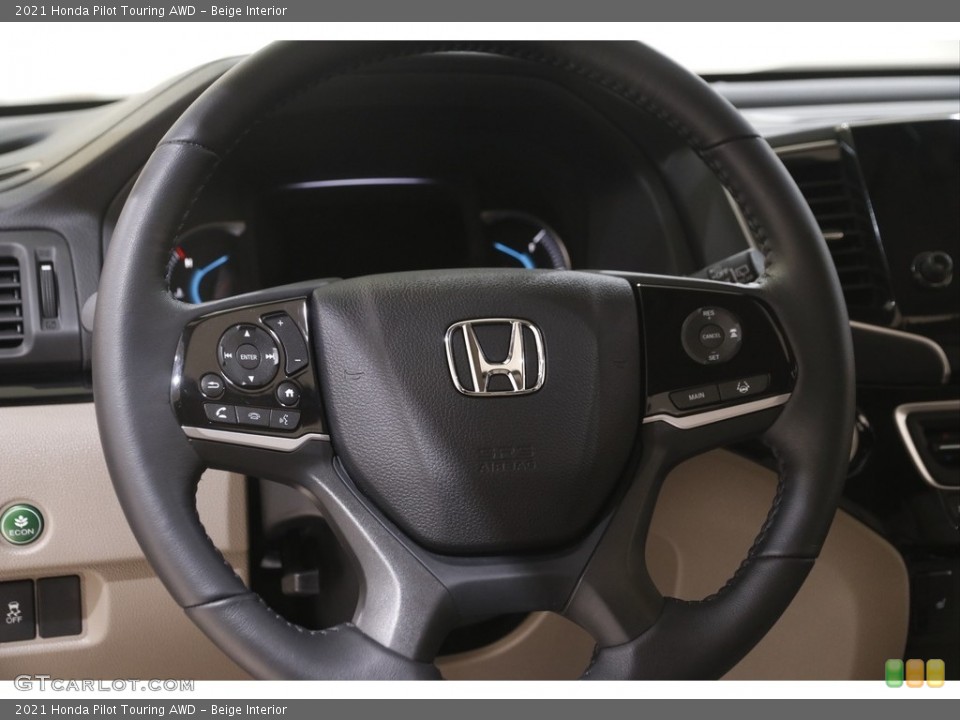 Beige Interior Steering Wheel for the 2021 Honda Pilot Touring AWD #143940480