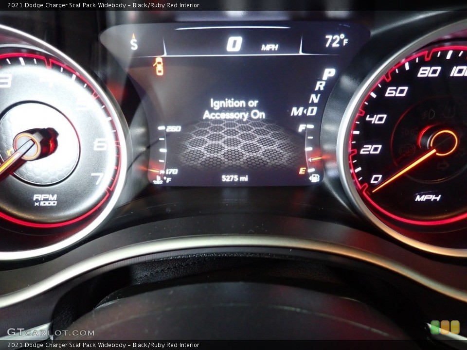Black/Ruby Red Interior Gauges for the 2021 Dodge Charger Scat Pack Widebody #143946853