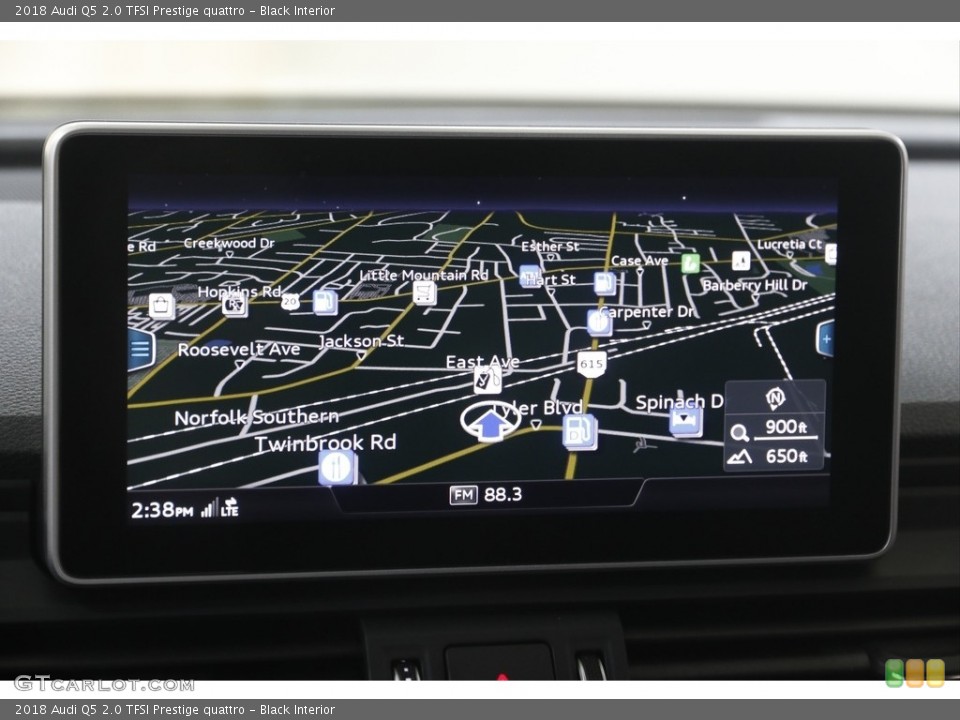 Black Interior Navigation for the 2018 Audi Q5 2.0 TFSI Prestige quattro #143948623