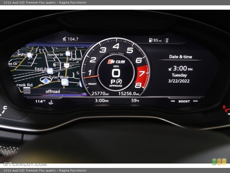 Magma Red Interior Gauges for the 2019 Audi SQ5 Premium Plus quattro #143953379