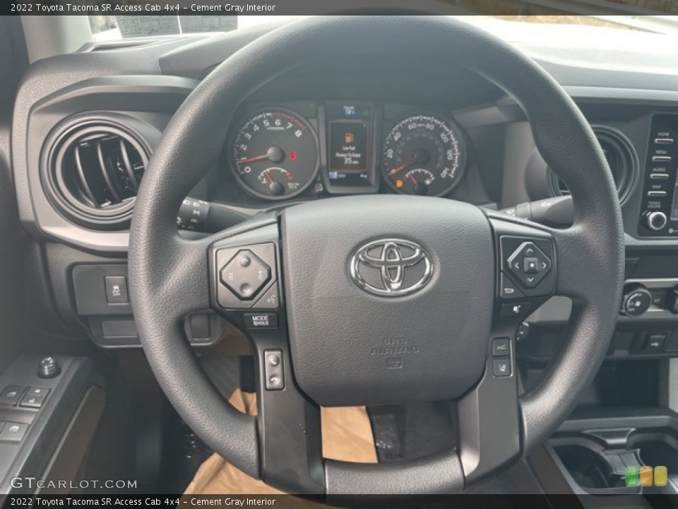 Cement Gray Interior Steering Wheel for the 2022 Toyota Tacoma SR Access Cab 4x4 #143955759