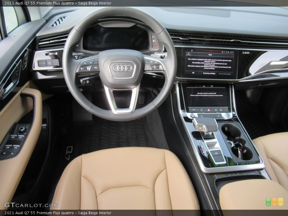 Saiga Beige Interior Dashboard for the 2021 Audi Q7 55 Premium Plus quattro #143957738