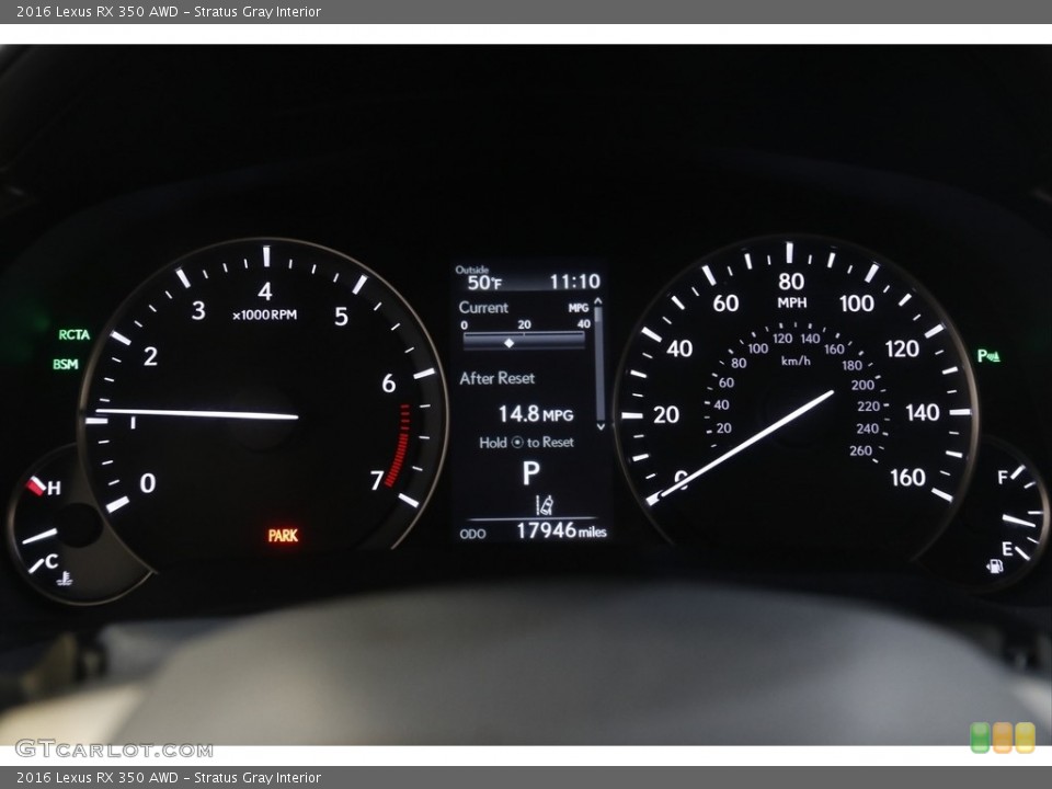 Stratus Gray Interior Gauges for the 2016 Lexus RX 350 AWD #143958338
