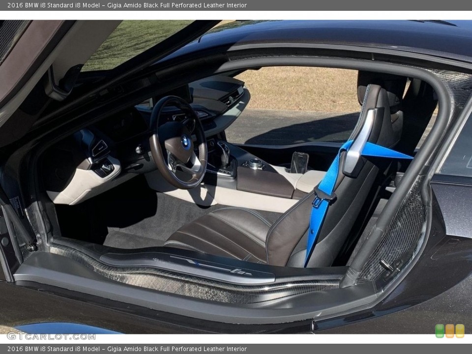 Gigia Amido Black Full Perforated Leather Interior Front Seat for the 2016 BMW i8  #143959610