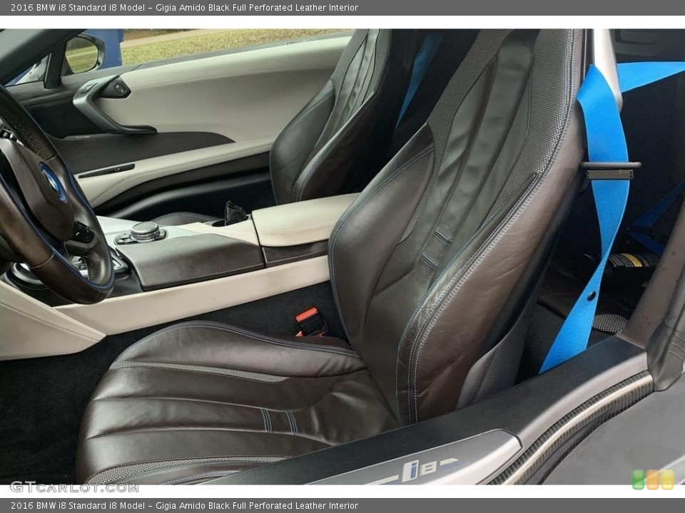 Gigia Amido Black Full Perforated Leather Interior Front Seat for the 2016 BMW i8  #143959631
