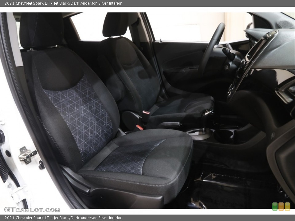 Jet Black/Dark Anderson Silver Interior Front Seat for the 2021 Chevrolet Spark LT #143960417