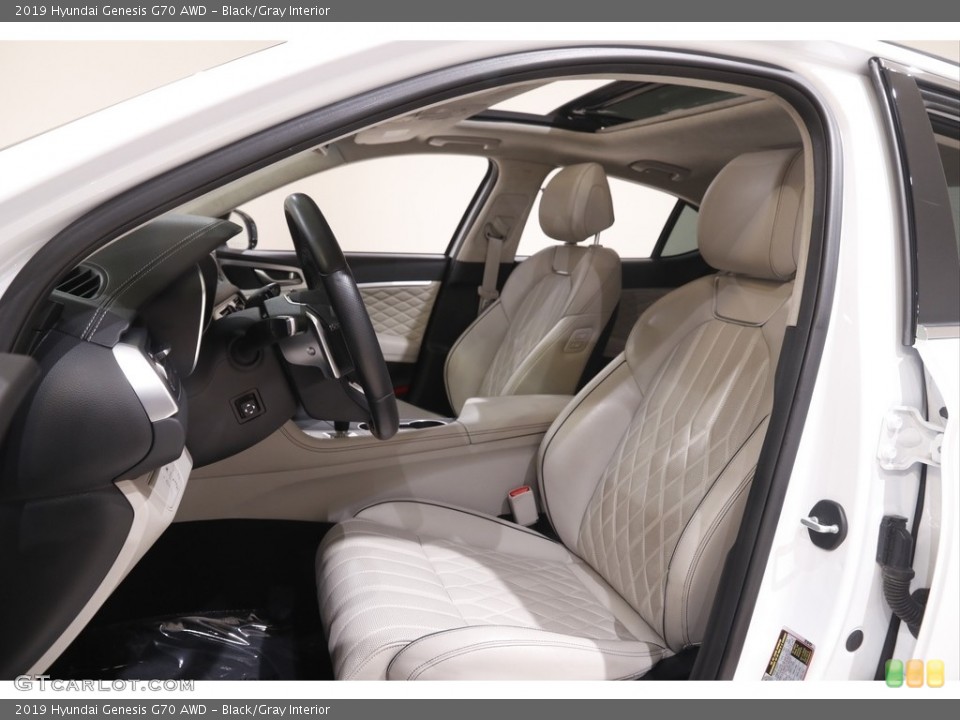 Black/Gray Interior Front Seat for the 2019 Hyundai Genesis G70 AWD #143966942