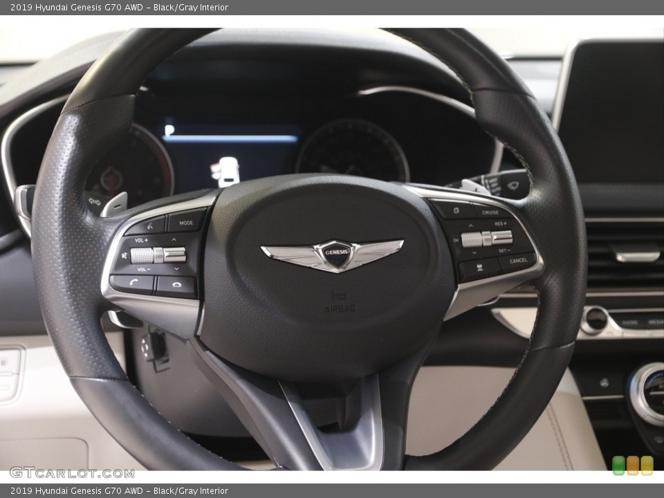 Black/Gray Interior Steering Wheel for the 2019 Hyundai Genesis G70 AWD #143966987
