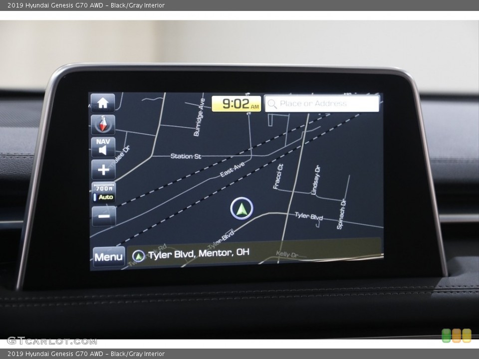Black/Gray Interior Navigation for the 2019 Hyundai Genesis G70 AWD #143967074