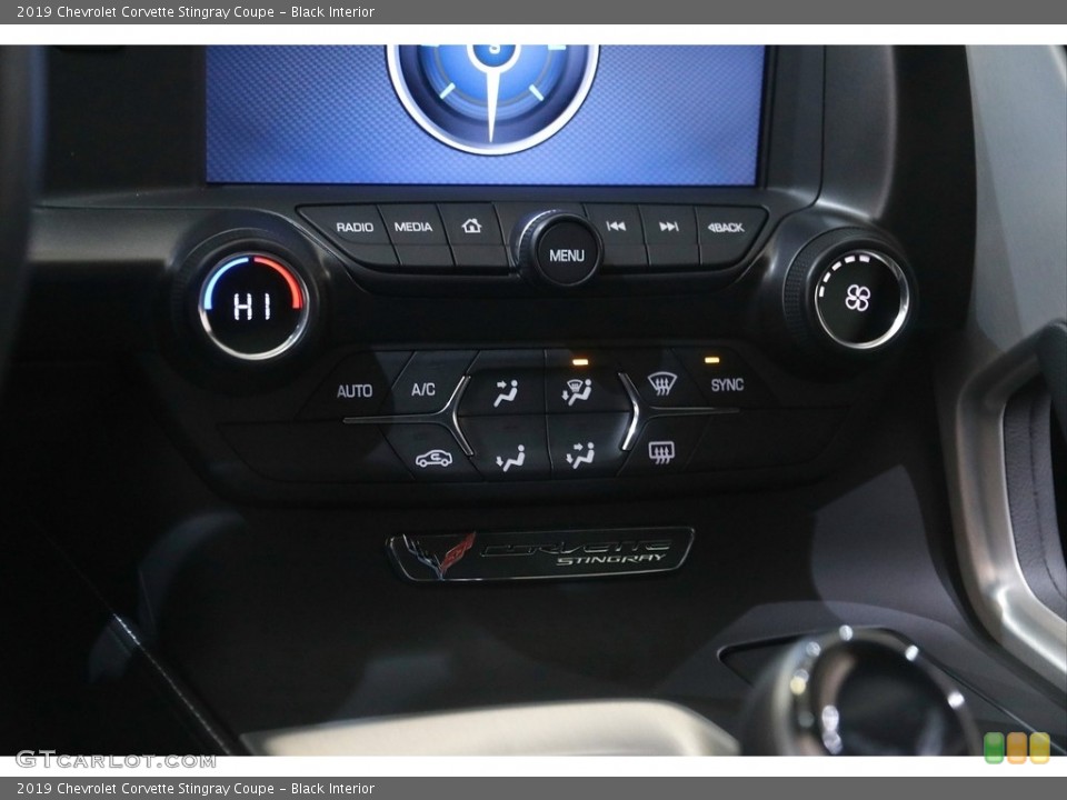 Black Interior Controls for the 2019 Chevrolet Corvette Stingray Coupe #143984670
