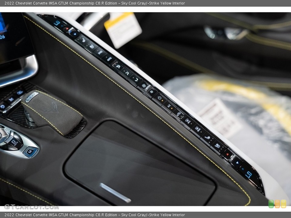 Sky Cool Gray/­Strike Yellow Interior Controls for the 2022 Chevrolet Corvette IMSA GTLM Championship C8.R Edition #143986725