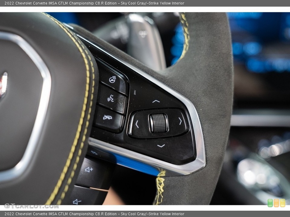 Sky Cool Gray/­Strike Yellow Interior Steering Wheel for the 2022 Chevrolet Corvette IMSA GTLM Championship C8.R Edition #143987289