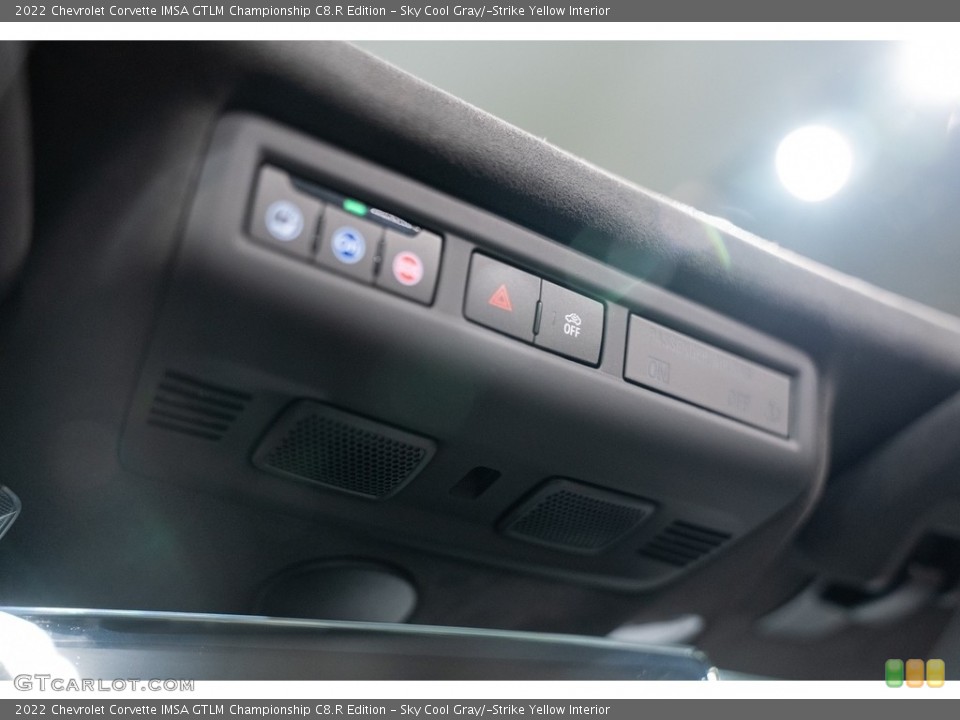 Sky Cool Gray/­Strike Yellow Interior Controls for the 2022 Chevrolet Corvette IMSA GTLM Championship C8.R Edition #143987457