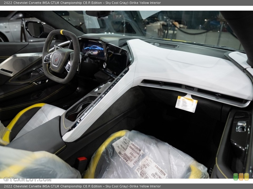 Sky Cool Gray/­Strike Yellow Interior Dashboard for the 2022 Chevrolet Corvette IMSA GTLM Championship C8.R Edition #143987547