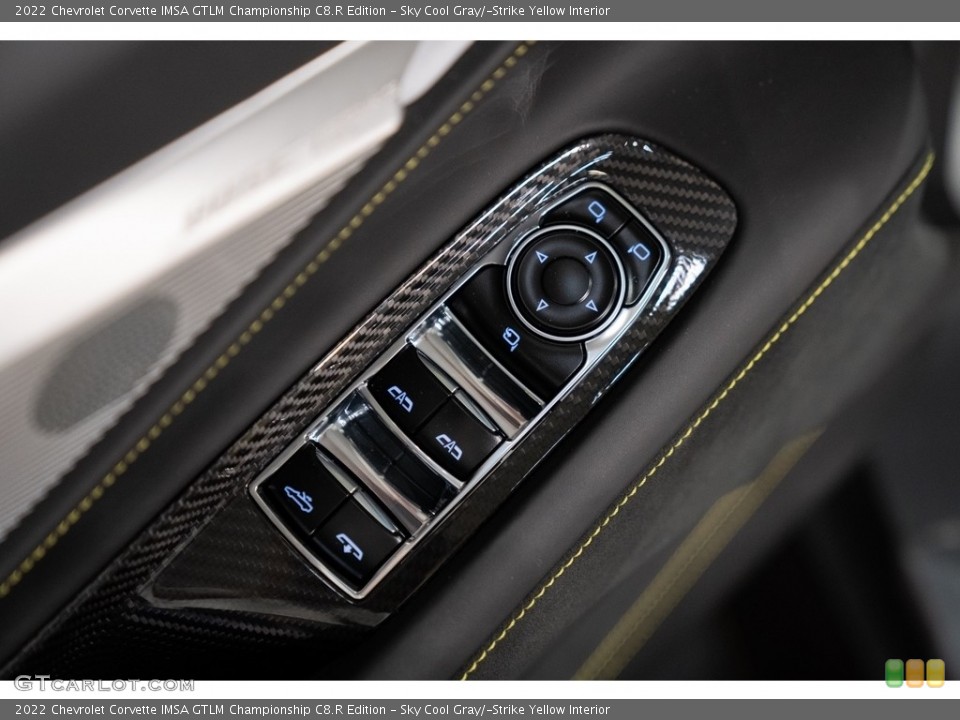 Sky Cool Gray/­Strike Yellow Interior Controls for the 2022 Chevrolet Corvette IMSA GTLM Championship C8.R Edition #143987733