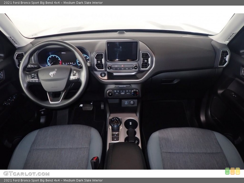 Medium Dark Slate Interior Dashboard for the 2021 Ford Bronco Sport Big Bend 4x4 #143996210