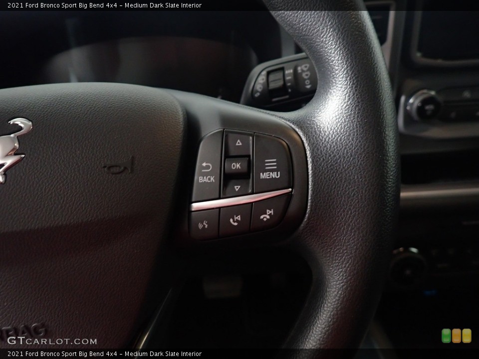 Medium Dark Slate Interior Steering Wheel for the 2021 Ford Bronco Sport Big Bend 4x4 #143996308