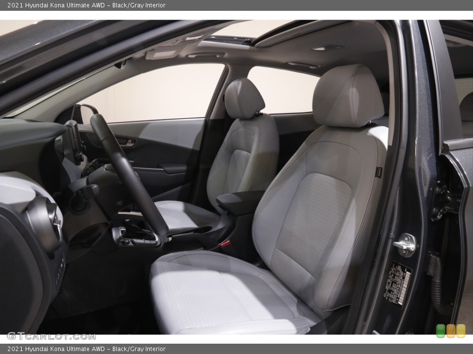 Black/Gray Interior Front Seat for the 2021 Hyundai Kona Ultimate AWD #144001050