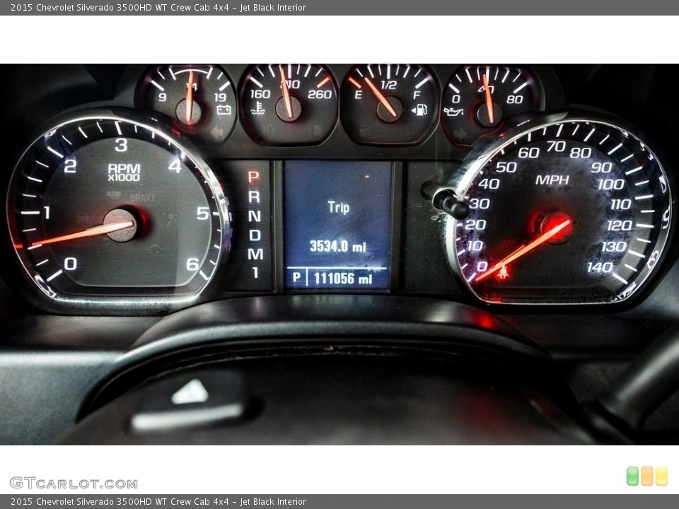 Jet Black Interior Gauges for the 2015 Chevrolet Silverado 3500HD WT Crew Cab 4x4 #144002208