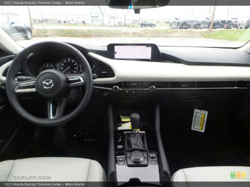 White Interior Dashboard for the 2022 Mazda Mazda3 Premium Sedan #144004716