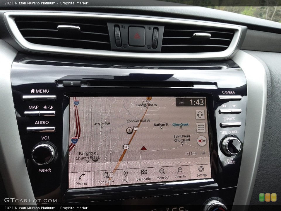 Graphite Interior Navigation for the 2021 Nissan Murano Platinum #144006762