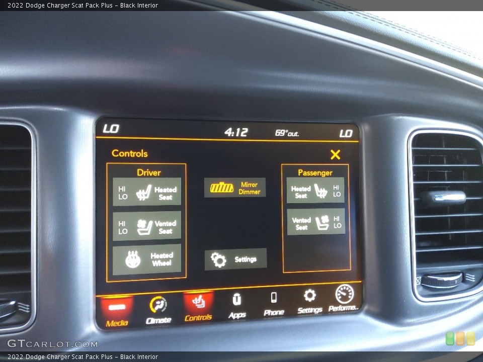 Black Interior Controls for the 2022 Dodge Charger Scat Pack Plus #144008457