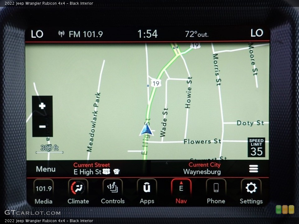 Black Interior Navigation for the 2022 Jeep Wrangler Rubicon 4x4 #144008700
