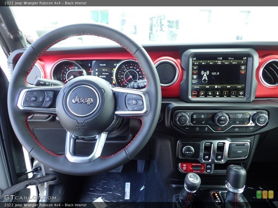 Black Interior Dashboard for the 2022 Jeep Wrangler Rubicon 4x4 #144008754