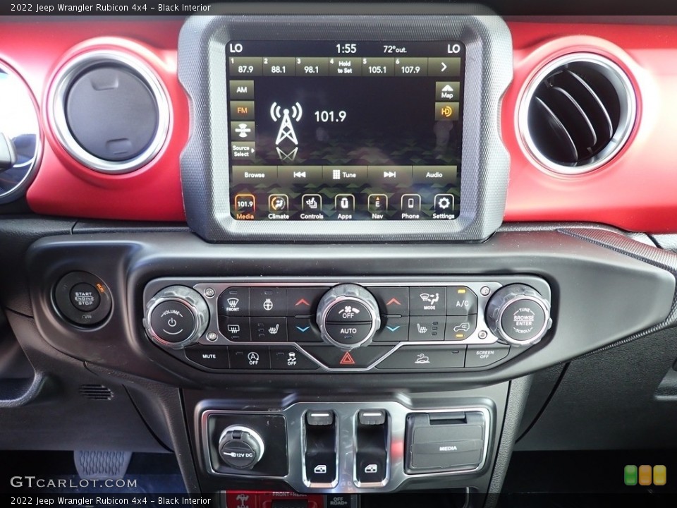 Black Interior Controls for the 2022 Jeep Wrangler Rubicon 4x4 #144008784