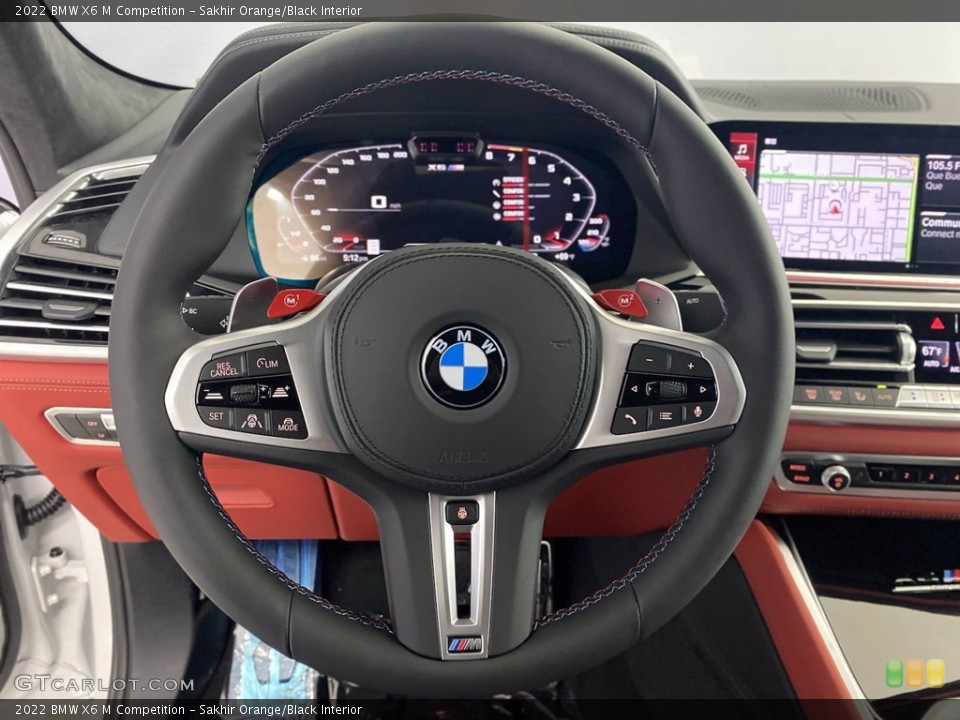 Sakhir Orange/Black Interior Steering Wheel for the 2022 BMW X6 M Competition #144009783