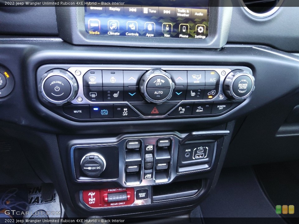 Black Interior Controls for the 2022 Jeep Wrangler Unlimited Rubicon 4XE Hybrid #144010746