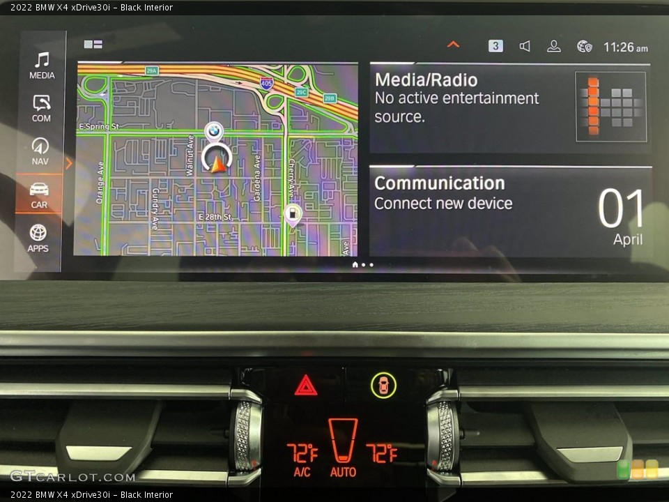 Black Interior Navigation for the 2022 BMW X4 xDrive30i #144010818