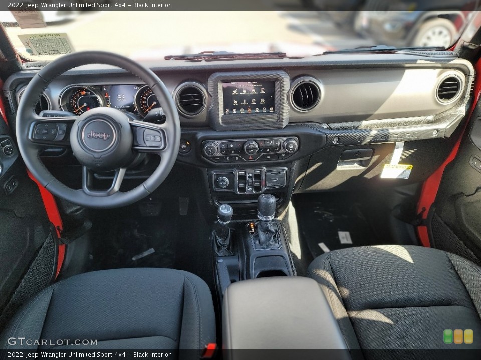 Black Interior Dashboard for the 2022 Jeep Wrangler Unlimited Sport 4x4 #144011061